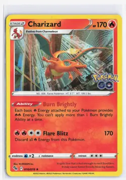 Charizard Holo Rare Pokemon GO 010/078 NM - Image 1