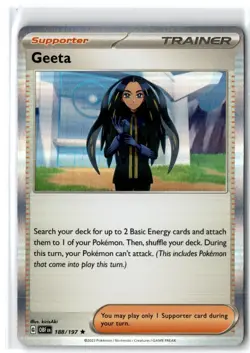 2023 Scarlet & Violet Series - Obsidian Flames Geeta #188 Rare Holo - Image 1