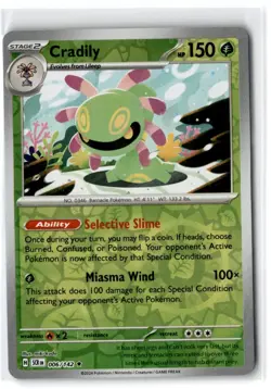 2024 Scarlet & Violet Series - Stellar Crown Cradily #6 Rare Reverse Holo - Image 1