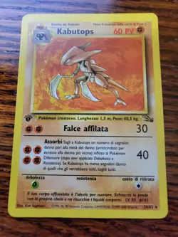 MP Pokemon Kabutops 24/62 Fossil Rare ITALIAN First Edition 1st Edition 1999 - Image 1