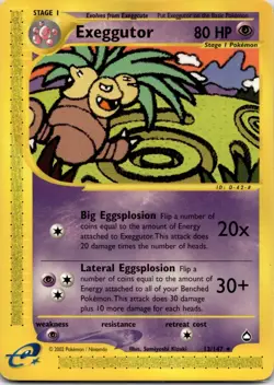 Pokemon TCG Exeggutor (13) Rare Aquapolis 013/147 - Image 1
