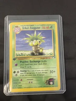 Pokemon TCG Gym Heroes #044/132 Erika's Exeggutor 1st Edition LP Vintage Rare - Image 1