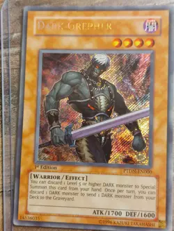 Yugioh Dark Grepher PTDN-EN000 1st Edition Secret Rare LP/MP and TU08 Version NM - Image 5