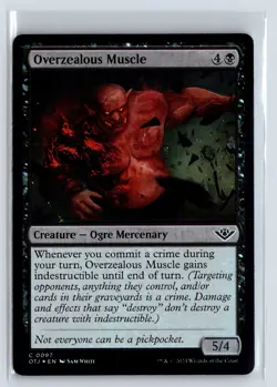 FOIL Overzealous Muscle Outlaws of Thunder Junction - MTG Magic the Gatheri - Image 1