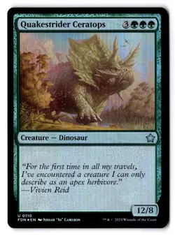 Quakestrider Ceratops NM* FOIL Foundations ENGLISH 0110 mtg -UnltdCards - Image 1