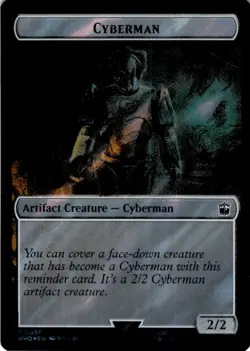 MTG Warrior // Cyberman Double-Sided Token (Surge Foil) Foil NM Doctor Who - Image 2