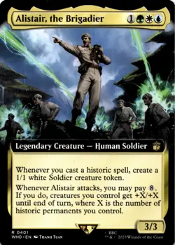 MTG Alistair, the Brigadier (Extended Art) Normal NM Doctor Who Magic - Image 1