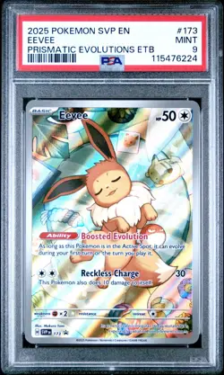 2025 POKEMON SVP PRISMATIC EVOLUTIONS ETB PROMO #173 EEVEE PSA 9 - Image 1