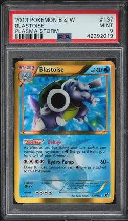 Pokemon Blastoise 137/135 PSA 9 Mint BW Plasma Storm Secret Rare Shiny Holo 2012 - Image 1