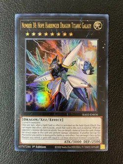 Yugioh #RA02-EN036 Number 38: Hope Harbinger Dragon Titanic Galaxy Ultra Rare LP - Image 1