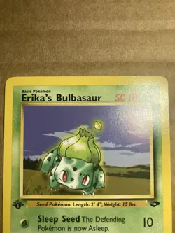Erika's Bulbasaur Pokemon Card Gym Challenge 39/132 1st Edition LP - Image 3