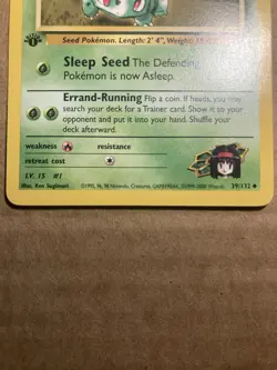 Erika's Bulbasaur Pokemon Card Gym Challenge 39/132 1st Edition LP - Image 4