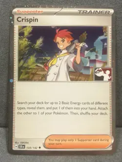 Crispin Holo Pokemon Prize Pack Series 7 Promo Pokemon Card NM/LP Stamp - Image 1