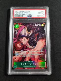 One Piece Card Japanese Holo Monkey D. Luffy OP02-041 PSA 10 GEM MINT Parallel - Image 1