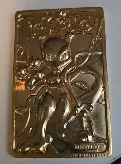 1999 Pokemon 23k Gold Plated Mewtwo Trading Card - Image 3