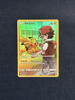 Pokemon TCG Secret Rare Holo Pikachu Card 241/236 Sun & Moon Cosmic Eclipse - Image 1