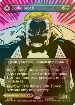 MTG WOTC Marvel's Spider-Man Eddie Brock (0233) (Borderless) (MR) (Foil) NM - Image 1