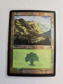Forest 449 (Retro/Foil) - Commander Masters - LP - MTG Magic - Common - Land - Image 1