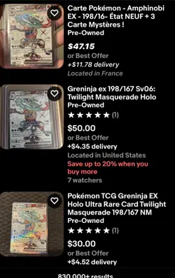 Pokemon TCG Greninja EX Holo Card Twilight Masquerade Ultra Rare 198/167 - Image 4