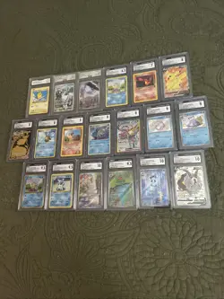 CGC Graded Pokemon 19 Card Slab Lot Bulk Vintage Mint Gem Pikachu Squirtle Vmax - Image 1