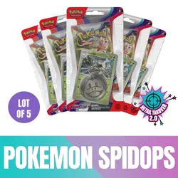 Pokemon TCG Scarlet & Violet Booster Pack SPIDOPS w/Bonus Card (Lot Of 5) - Image 1