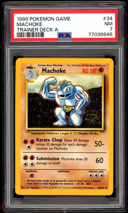 PSA 7 NM Machoke 34/102 Trainer Deck A RED BORDER Pokemon Card - Image 1