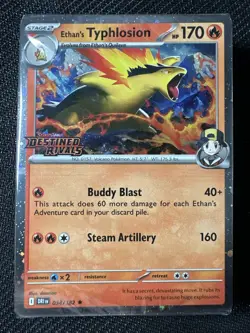 Pokemon Destined Rivals Ethan's Typhlosion Prerelease Sealed Stamped Promo - Image 1