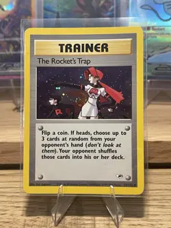 The Rocket's Trap - 19/132 - Gym Heroes - Holo Rare - Pokemon TCG - NM *swirl!* - Image 1