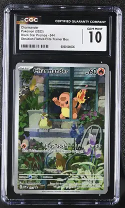 CGC 10 Charmander #044 Obsidian Flames ETB Black Star Promo Graded - Image 1