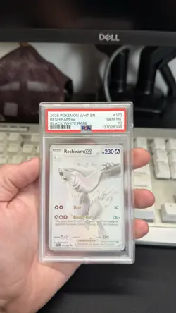 Pokemon 2025 WHT en White Flare Reshiram EX #173/086 Black White Rare PSA 10 - Image 1