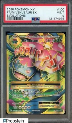 2016 Pokemon XY Evolutions #100 M Venusaur Ex FA PSA 9 MINT - Image 1