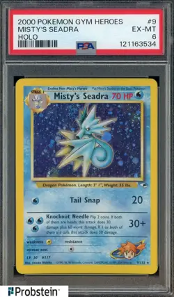 2000 Pokemon Gym Heroes Holo #9 Misty's Seadra PSA 6 EX-MT - Image 1