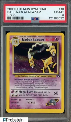 2000 Pokemon Gym Challenge #16 Sabrina's Alakazam Holo PSA 6 EX-MT - Image 1