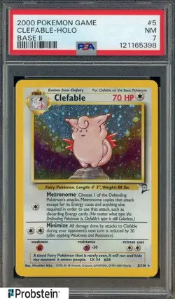 2000 Pokemon Game Base II #5 Clefable Holo PSA 7 NM - Image 1