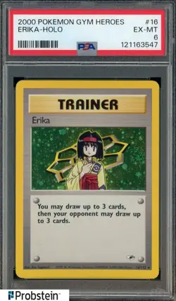 2000 Pokemon Gym Heroes Holo #16 Erika PSA 6 EX-MT - Image 1
