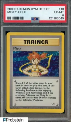2000 Pokemon Gym Heroes Holo #18 Misty PSA 6 EX-MT - Image 1