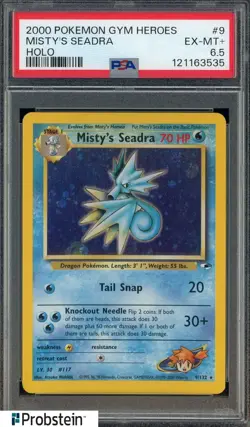 2000 Pokemon Gym Heroes Holo #9 Misty's Seadra PSA 6.5 EX-MT+ - Image 1