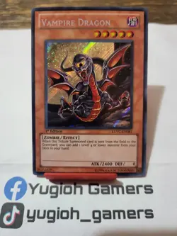 Yu-Gi-Oh Vampire Dragon EXVC 1st Edition Secret Rare Light Played - Image 1