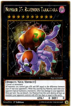Yugioh! LP Number 35: Ravenous Tarantula - PGL3-EN009 - Gold Secret Rare - 1st E - Image 1