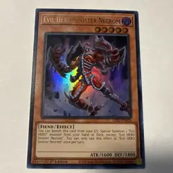 Yugioh Evil HERO Sinister Necrom LDS3-EN026 Ultra Rare 1st Edition GOLD - Image 1