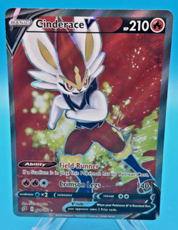 Pokemon Card - Cinderace V - 178/192 - Rebel Clash - Full Art - NM - Image 1