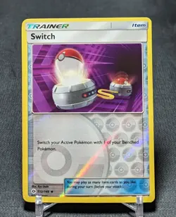 Switch Uncommon Reverse Holo Item Pokemon TCG Sun & Moon Base Set Card 132/149 - Image 1