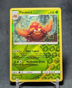 Parasect Rare Reverse Holo Grass Pokemon TCG Sun & Moon Base Set Card 5/149 - Image 1