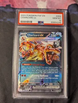 2024 Pokemon Charizard ex Card #54 Paldean Fates PSA Gem MT 10 - Image 1