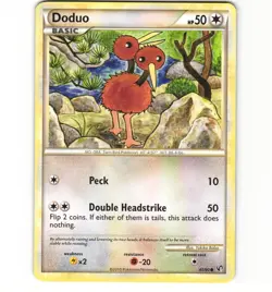 Pokemon Doduo 45/90 Undaunted HGSS Non-Holo LP Card - Image 1