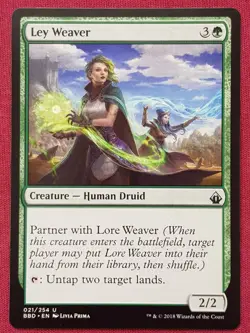 Magic The Gathering BATTLEBOND LEY WEAVER green card MTG - Image 1