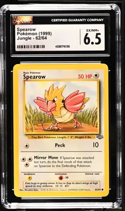 Spearow 62/64 Jungle Regular Pokemon Card CGC 6.5 - Image 1