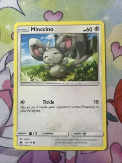 Minccino 85/111 - LP SM Crimson Invasion - Pokemon 2017 Common TCG Card (B) - Image 1
