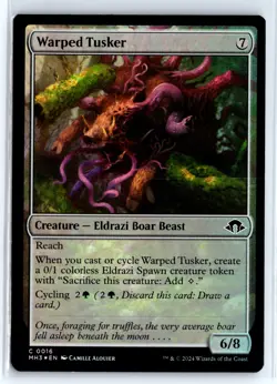 FOIL Warped Tusker Modern Horizons 3 Common - MTG Magic the Gathering Card - Image 1