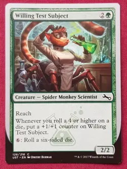 Magic The Gathering UNSTABLE WILLING TEST SUBJECT green card MTG - Image 1